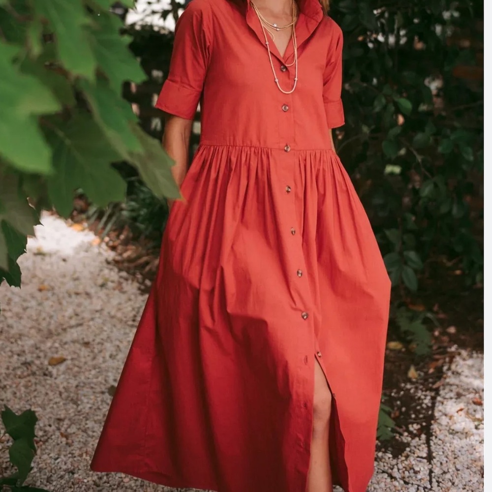 Parterre Owen Dress in Coastal Red